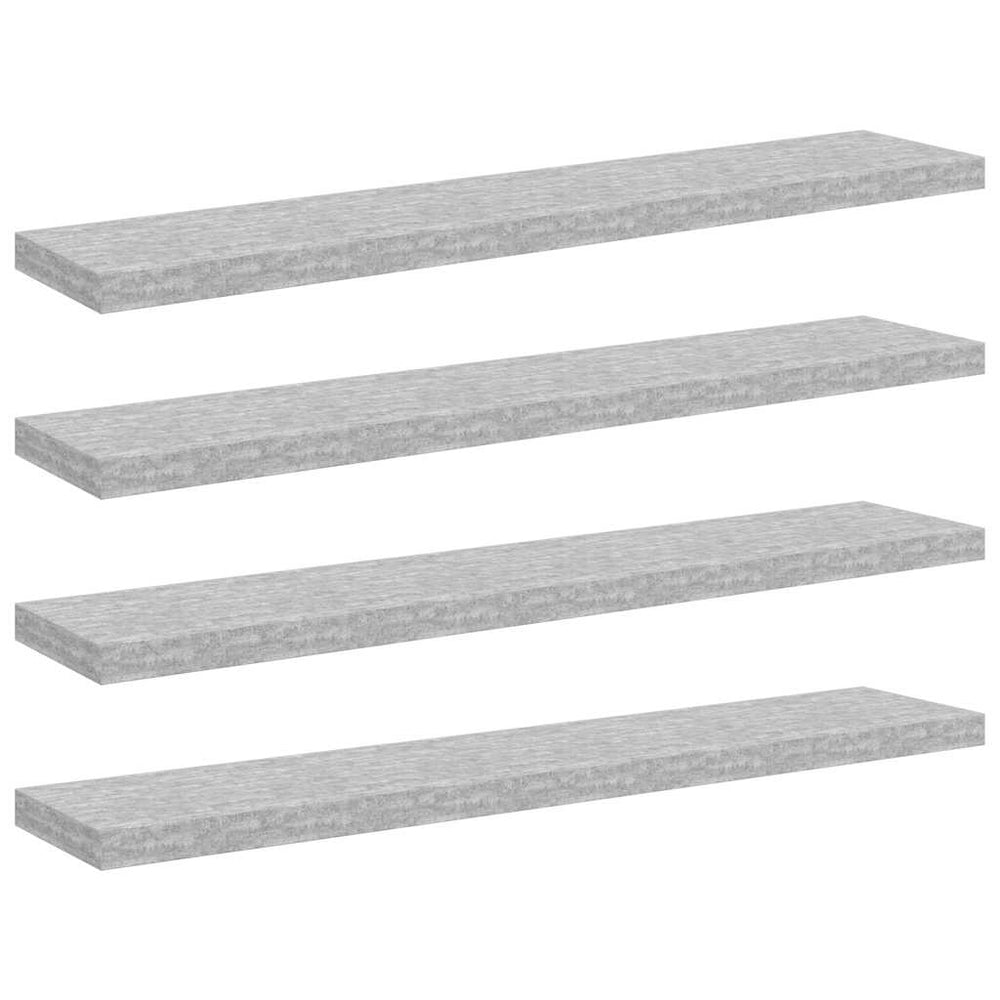 vidaXL Floating Shelves 4 pcs. Concrete Gray 120x23.5x3.8 cm MDF