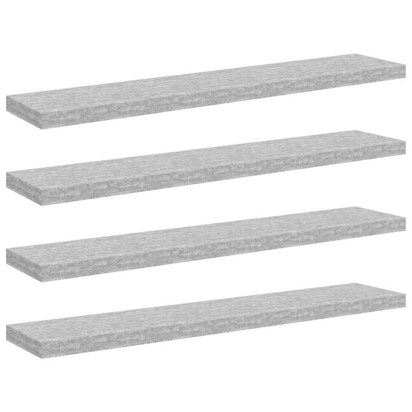 vidaXL Floating Shelves 4 pcs. Concrete Gray 120x23.5x3.8 cm MDF