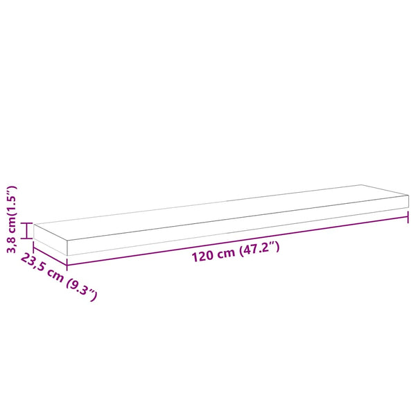 vidaXL Floating Shelves 4 pcs. Concrete Gray 120x23.5x3.8 cm MDF