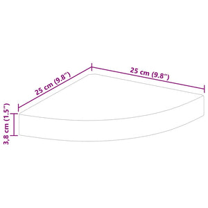vidaXL Corner Floating Shelf Oak Look and White 25x25x3.8 cm MDF