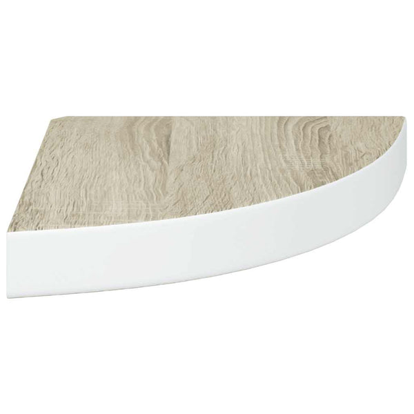 vidaXL Corner Wall Shelf 2 pcs. Oak and White 25x25x3.8 cm MDF