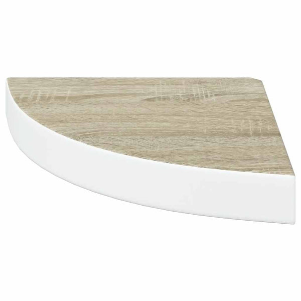 vidaXL Corner Floating Shelves 4 pcs. Oak Look and White 25x25x3.8 cm MDF