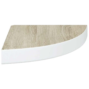 vidaXL Corner Floating Shelves 4 pcs. Oak Look and White 25x25x3.8 cm MDF