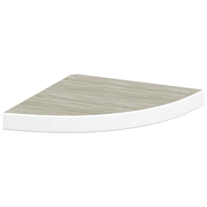 vidaXL Corner Floating Shelf Oak and White 35x35x3.8 cm MDF