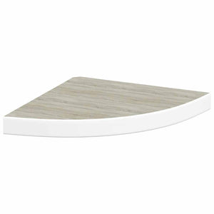 vidaXL Corner Floating Shelves 2 pcs Oak Look and White 35x35x3.8 cm MDF