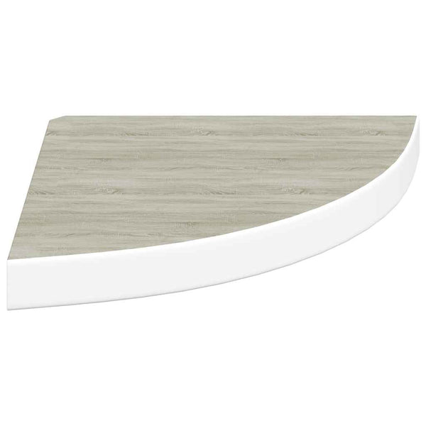vidaXL Corner Floating Shelves 2 pcs Oak Look and White 35x35x3.8 cm MDF