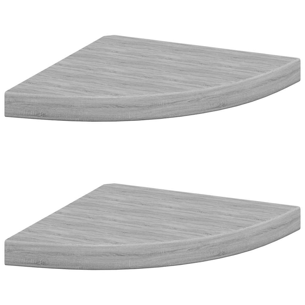 vidaXL Corner Floating Shelves 2 pcs Concrete Grey 35x35x3.8 cm MDF