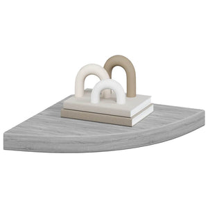 vidaXL Corner Floating Shelves 2 pcs Concrete Grey 35x35x3.8 cm MDF