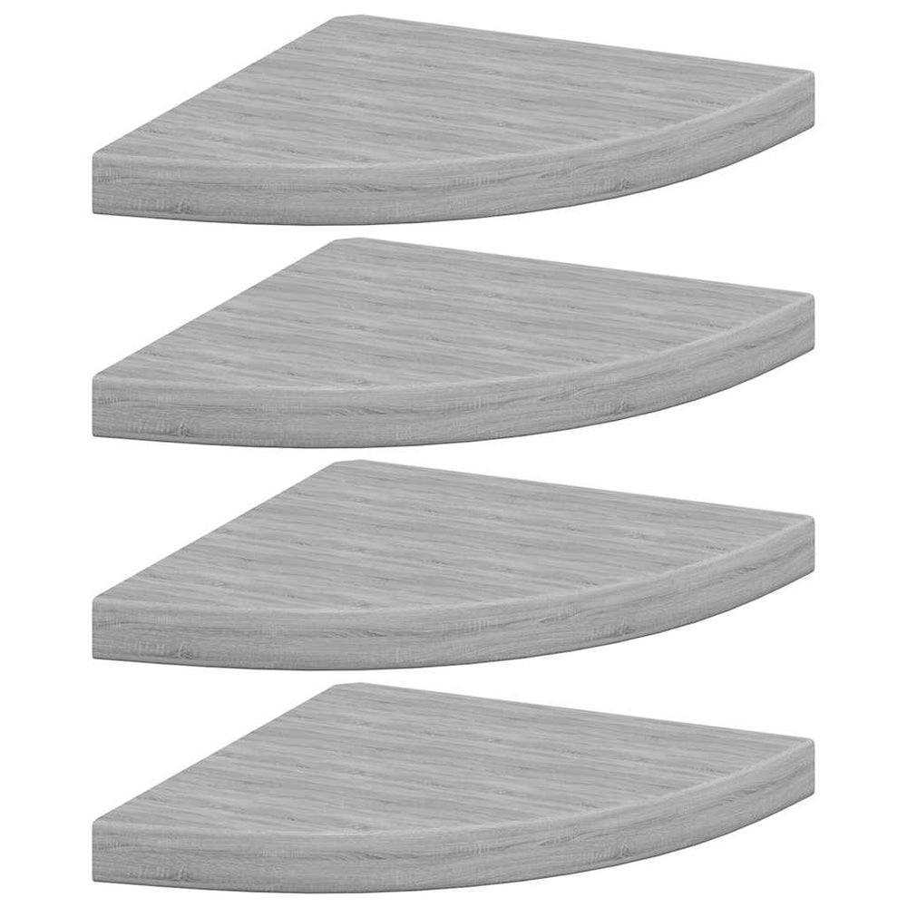 vidaXL Corner Floating Shelves 4 pcs Concrete Grey 35x35x3.8 cm MDF