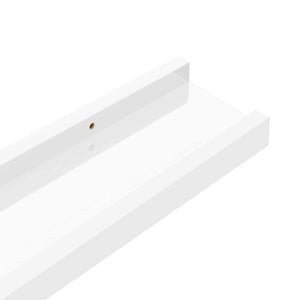vidaXL Wall Shelves 2 pcs High Gloss White 40x9x3 cm