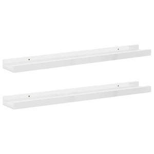 vidaXL Wall Shelves 2 pcs. High-Gloss White 60x9x3 cm