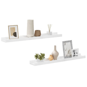 vidaXL Wall Shelves 2 pcs. High-Gloss White 60x9x3 cm