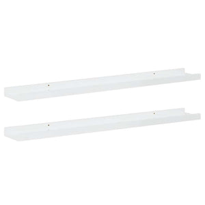 vidaXL Wall Shelves 2 pcs. High Gloss White 80x9x3 cm
