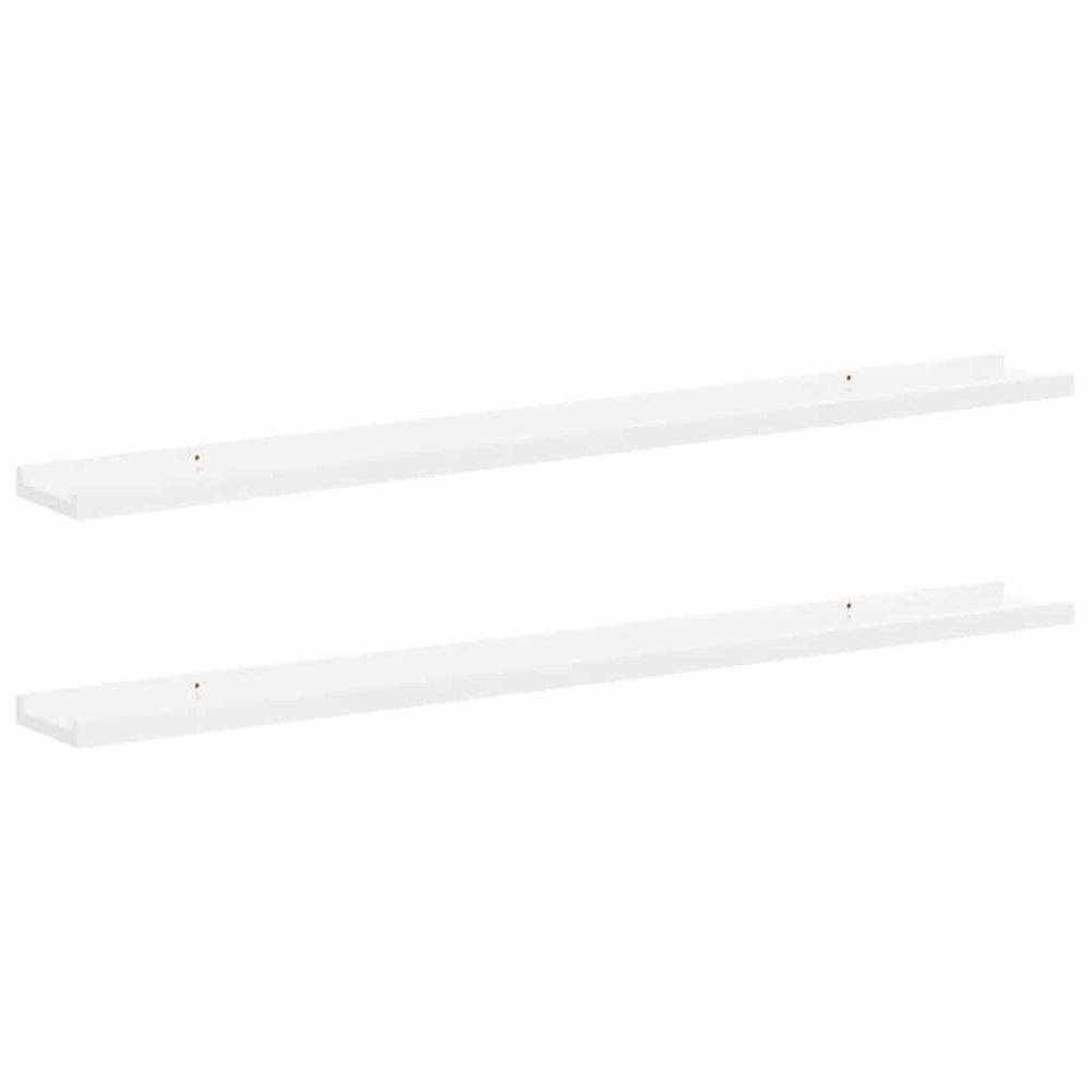vidaXL Wall Shelves 2 pcs High Gloss White 100x9x3 cm