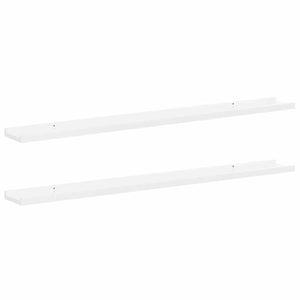 vidaXL Wall Shelves 2 pcs High Gloss White 100x9x3 cm
