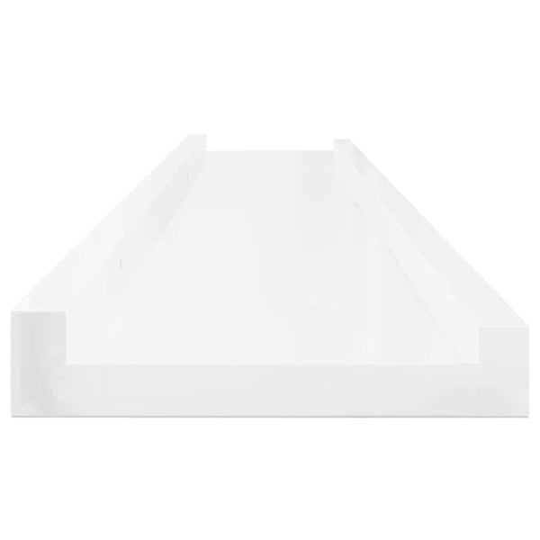 vidaXL Wall Shelves 2 pcs High Gloss White 100x9x3 cm