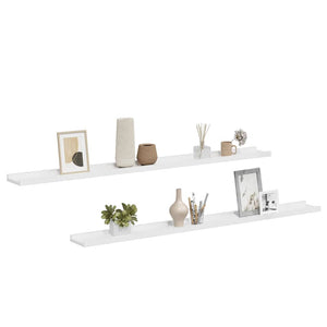 vidaXL Wall Shelves 2 pcs. High Gloss White 115x9x3 cm