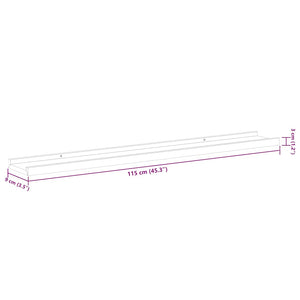 vidaXL Wall Shelves 2 pcs. High Gloss White 115x9x3 cm