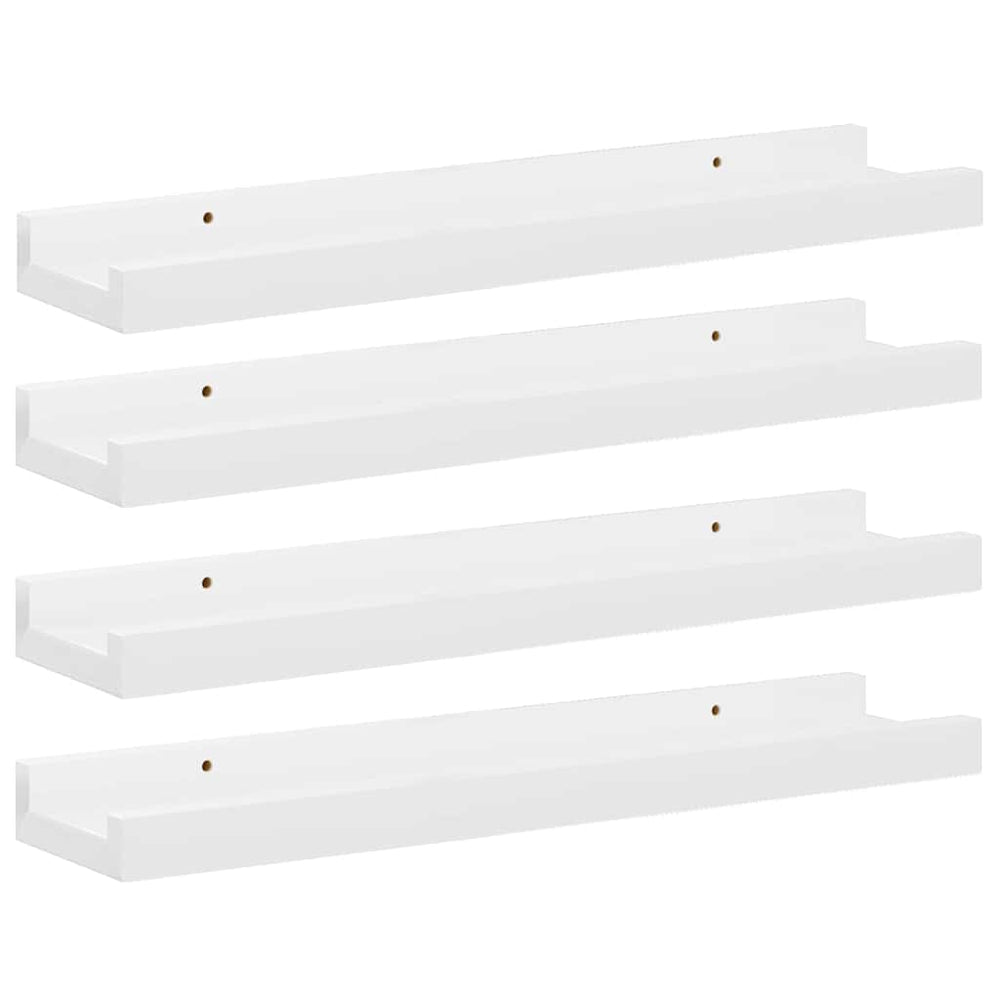vidaXL Wall Shelves 4 pcs High Gloss White 40x9x3 cm
