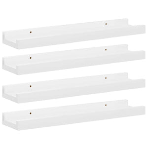 vidaXL Wall Shelves 4 pcs High Gloss White 40x9x3 cm