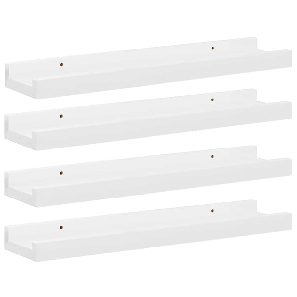 vidaXL Wall Shelves 4 pcs High Gloss White 40x9x3 cm