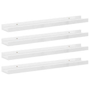vidaXL Wall Shelves 4 pcs High Gloss White 60x9x3 cm