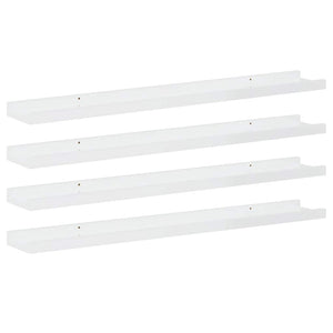 vidaXL Wall Shelves 4 pcs. High Gloss White 80x9x3 cm
