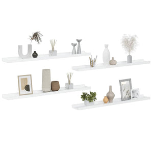 vidaXL Wall Shelves 4 pcs. High Gloss White 80x9x3 cm