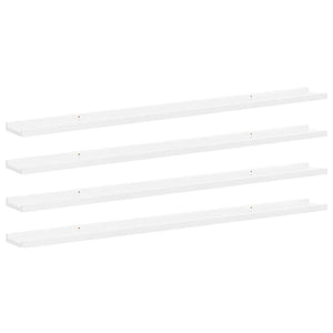 vidaXL Wall Shelves 4 pcs High Gloss White 115x9x3 cm
