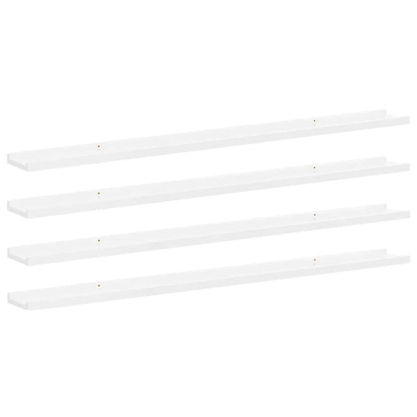 vidaXL Wall Shelves 4 pcs High Gloss White 115x9x3 cm