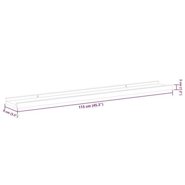 vidaXL Wall Shelves 4 pcs High Gloss White 115x9x3 cm