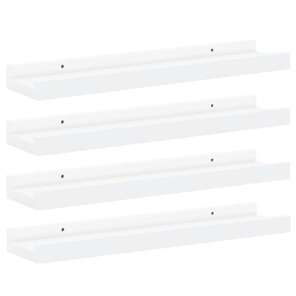 vidaXL Wall Shelves 4 pcs. White 40x9x3 cm