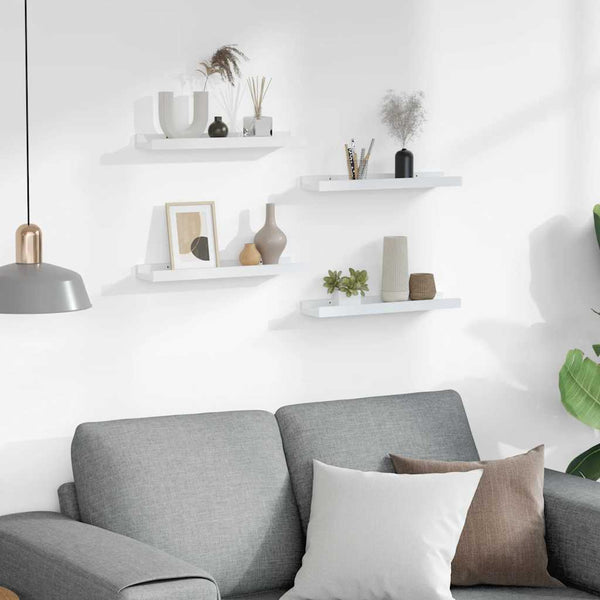 vidaXL Wall Shelves 4 pcs. White 40x9x3 cm
