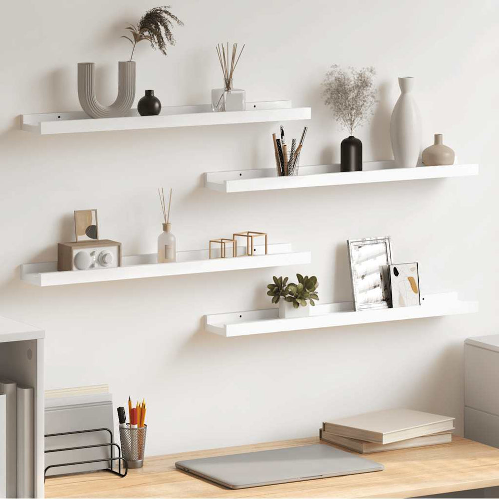 vidaXL Wall Shelves 4 pcs. White 60x9x3 cm