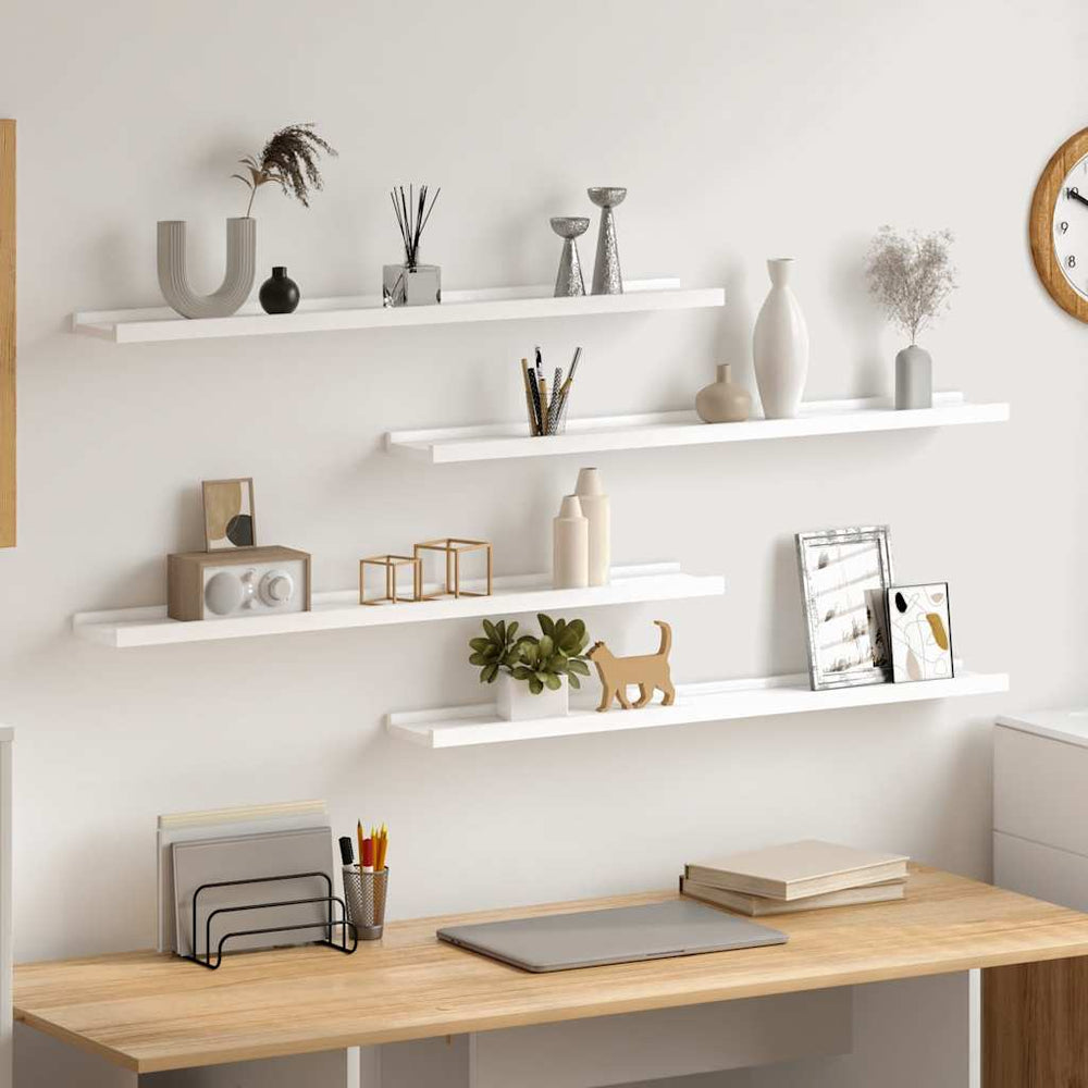 vidaXL Wall Shelves 4 pcs. White 80x9x3 cm