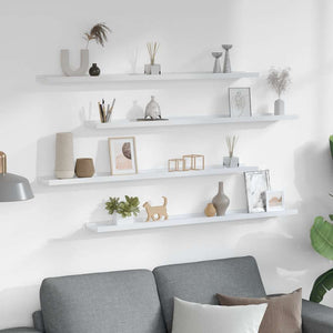 vidaXL Wall Shelves 4 pcs White 100x9x3 cm