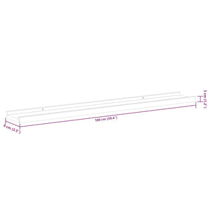 vidaXL Wall Shelves 4 pcs White 100x9x3 cm