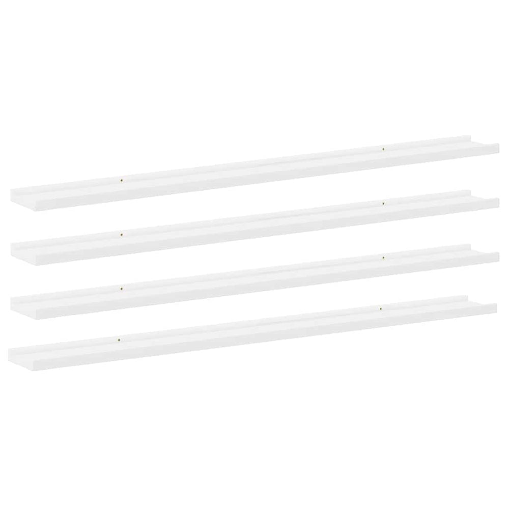vidaXL Wall Shelves 4 pcs. White 115x9x3 cm