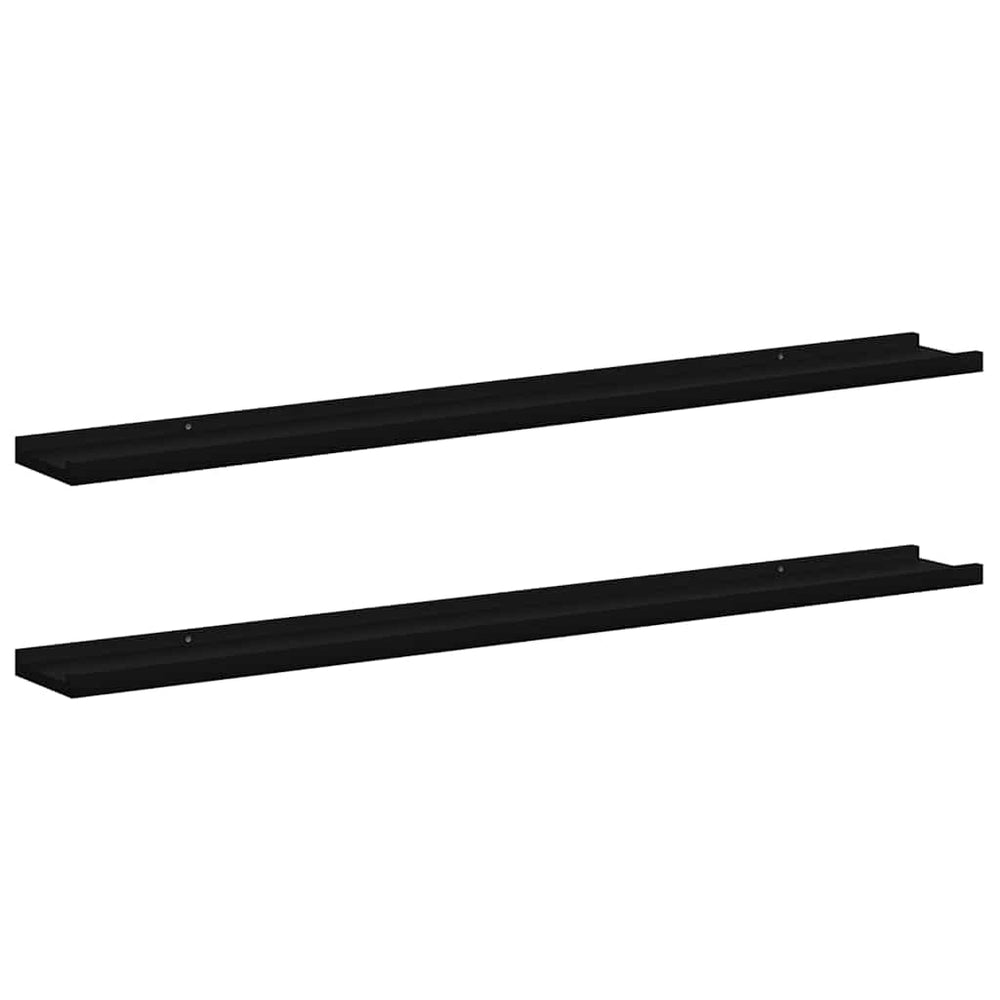 vidaXL Wall Shelves 2 pcs. Black 100x9x3 cm