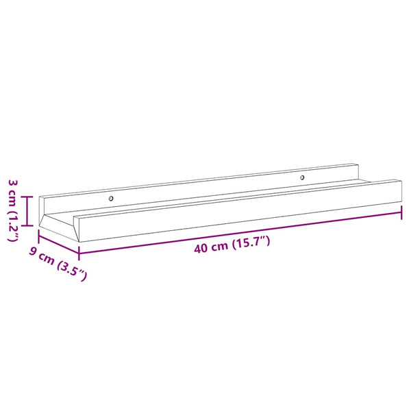 vidaXL Wall Shelves 4 pcs. Black 40x9x3 cm