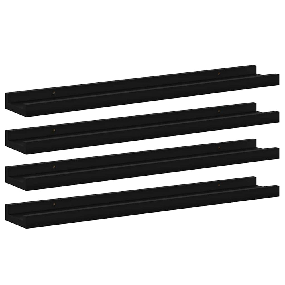 vidaXL Wall Shelves 4 pcs. Black 60x9x3 cm