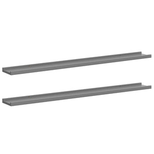vidaXL Wall Shelves 2 pcs. Grey 100x9x3 cm