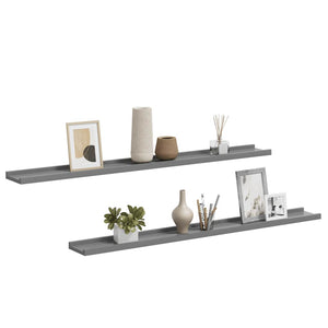 vidaXL Wall Shelves 2 pcs. Grey 100x9x3 cm