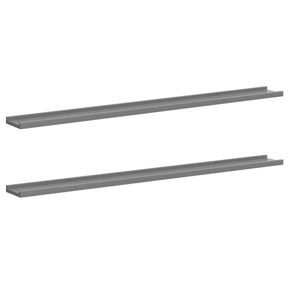 vidaXL Wall Shelves 2 pcs. Grey 115x9x3 cm