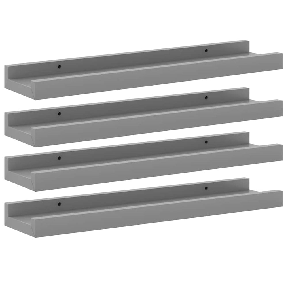 vidaXL Wall Shelves 4 pcs. Grey 40x9x3 cm