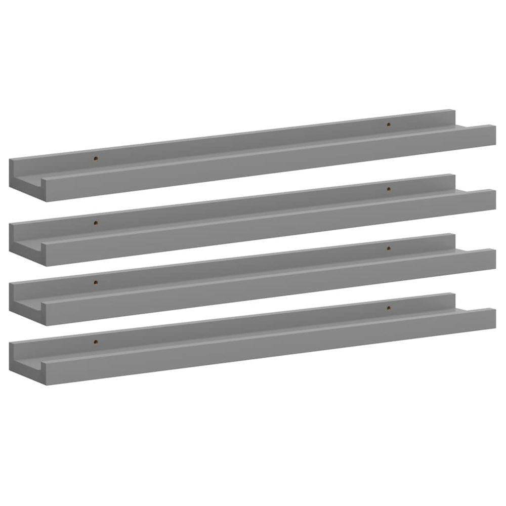 vidaXL Wall Shelves 4 pcs. Grey 60x9x3 cm