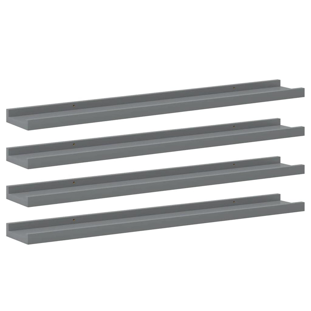 vidaXL Wall Shelves 4 pcs. Grey 80x9x3 cm