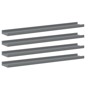 vidaXL Wall Shelves 4 pcs. Grey 80x9x3 cm