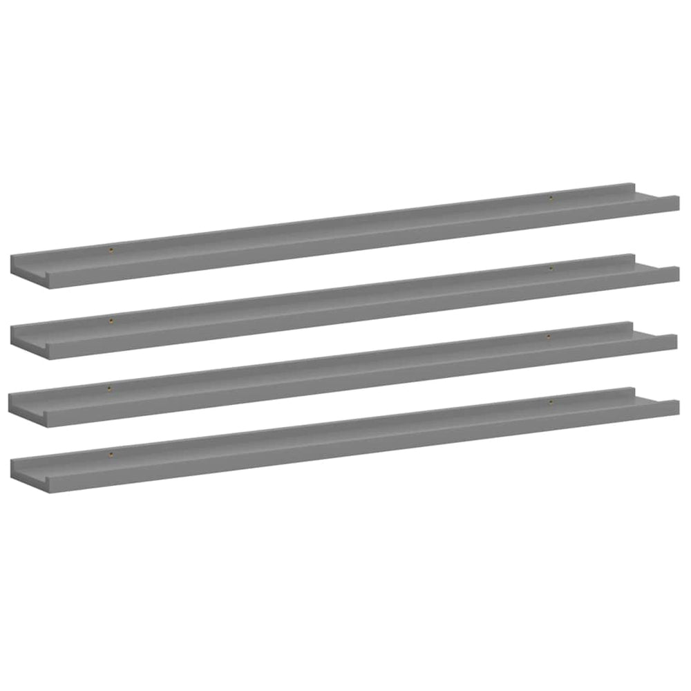 vidaXL Wall Shelves 4 pcs. Grey 100x9x3 cm