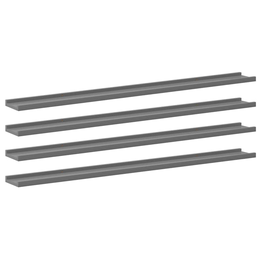vidaXL Wall Shelves 4 pcs. Grey 115x9x3 cm